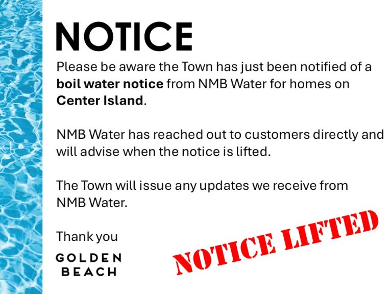 NMB Boil Water Notice – Center Island Drive – NOTICE LIFTED